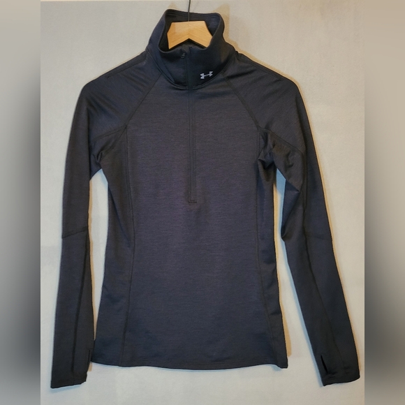 Under Armour Women's Black Quarter-Zip Pullover. No Size Tag. See Measurements - Picture 1 of 6